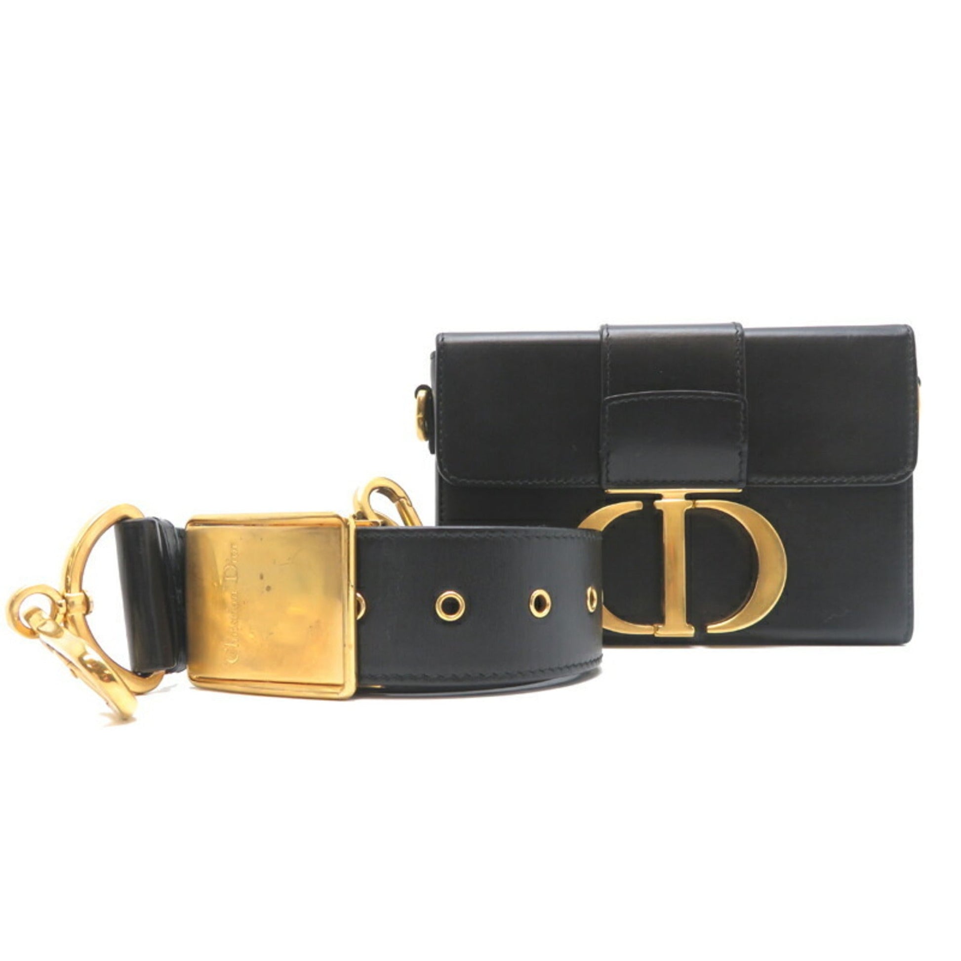 Christian Dior Black Leather Shoulder Bag  