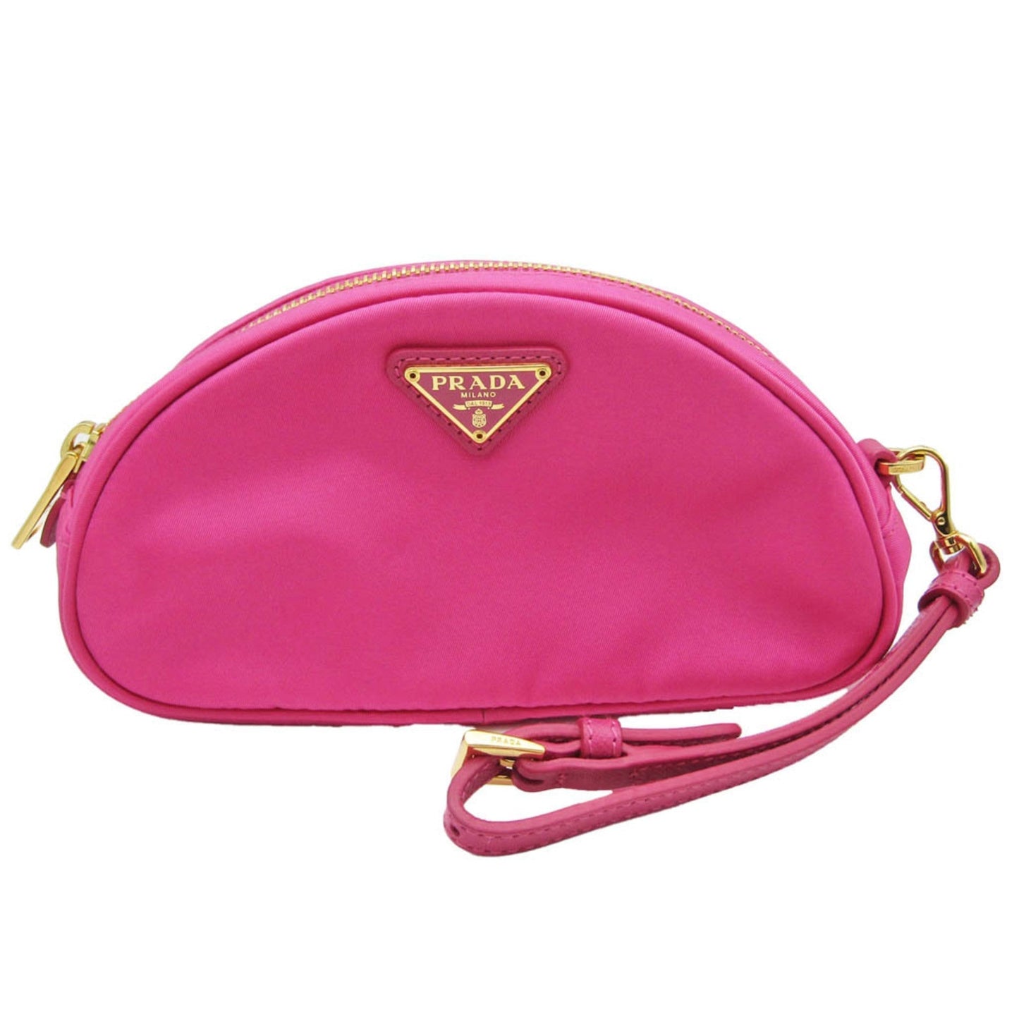 Prada Women's Leather,Nylon Pouch Pink Luxury Handbag
