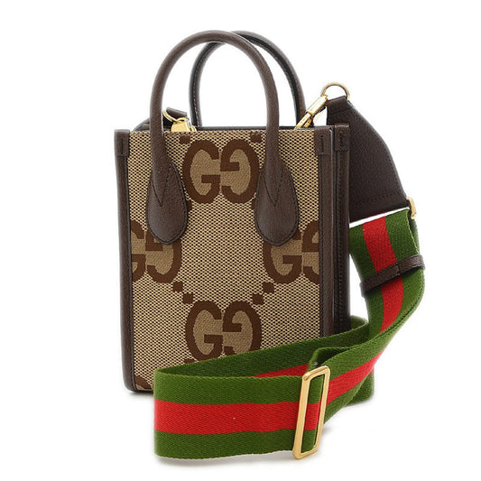 Gucci Lou Leather Canvas Shoulder Bag