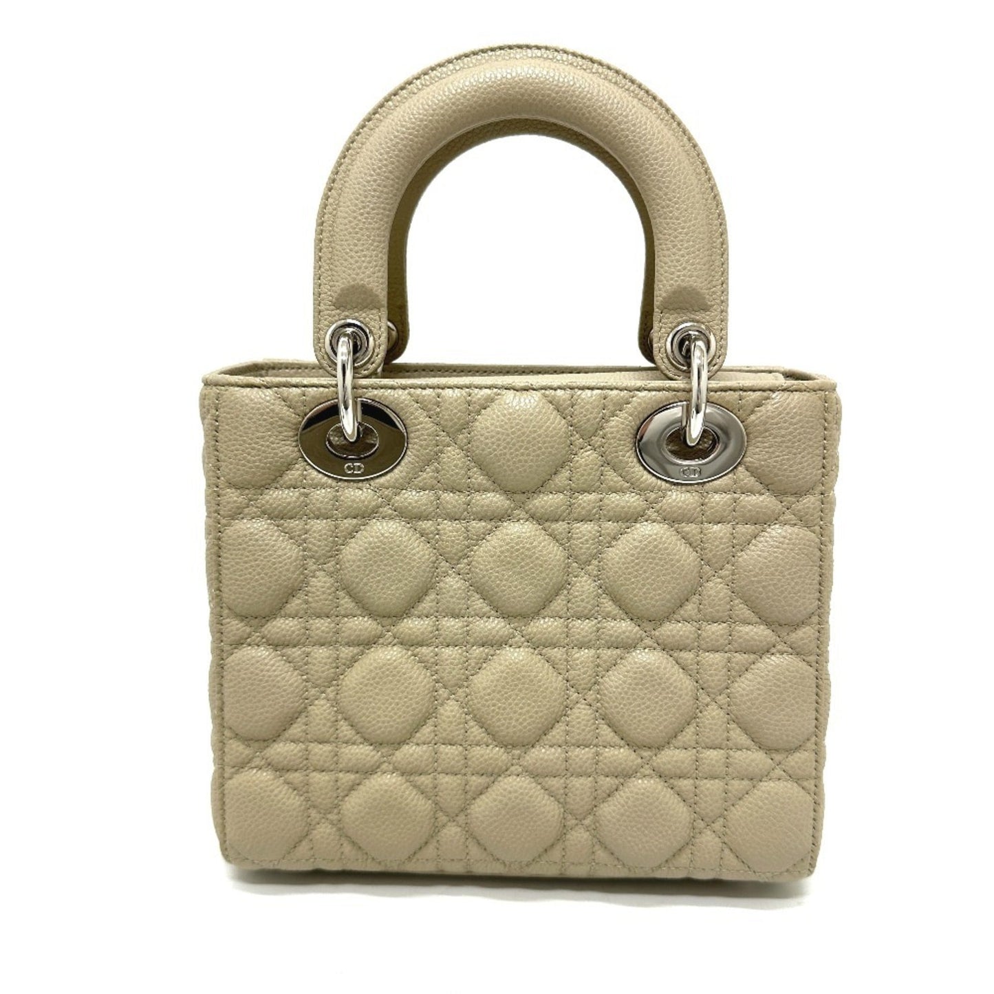 Christian Dior Lady Dior Beige Leather Handbag  