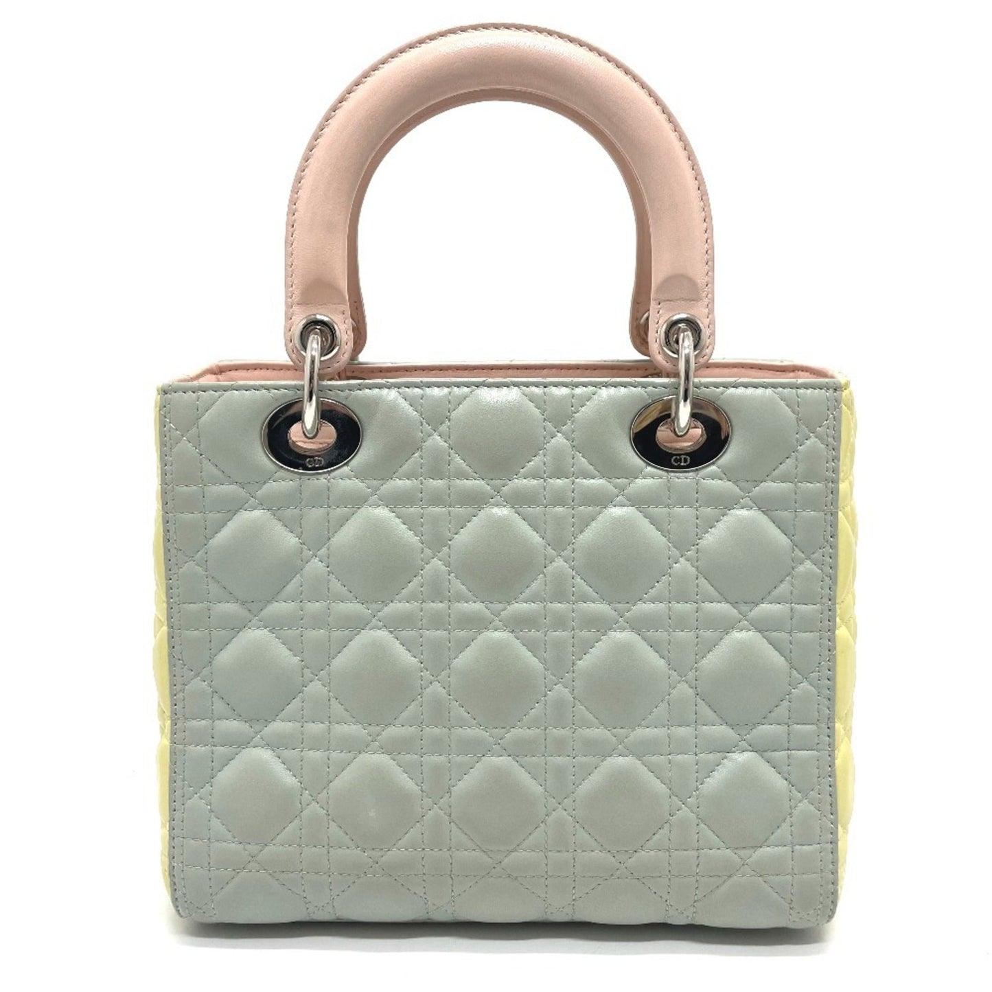 Christian Dior Blue Pink Yellow Leather Handbag Shoulder Bag  