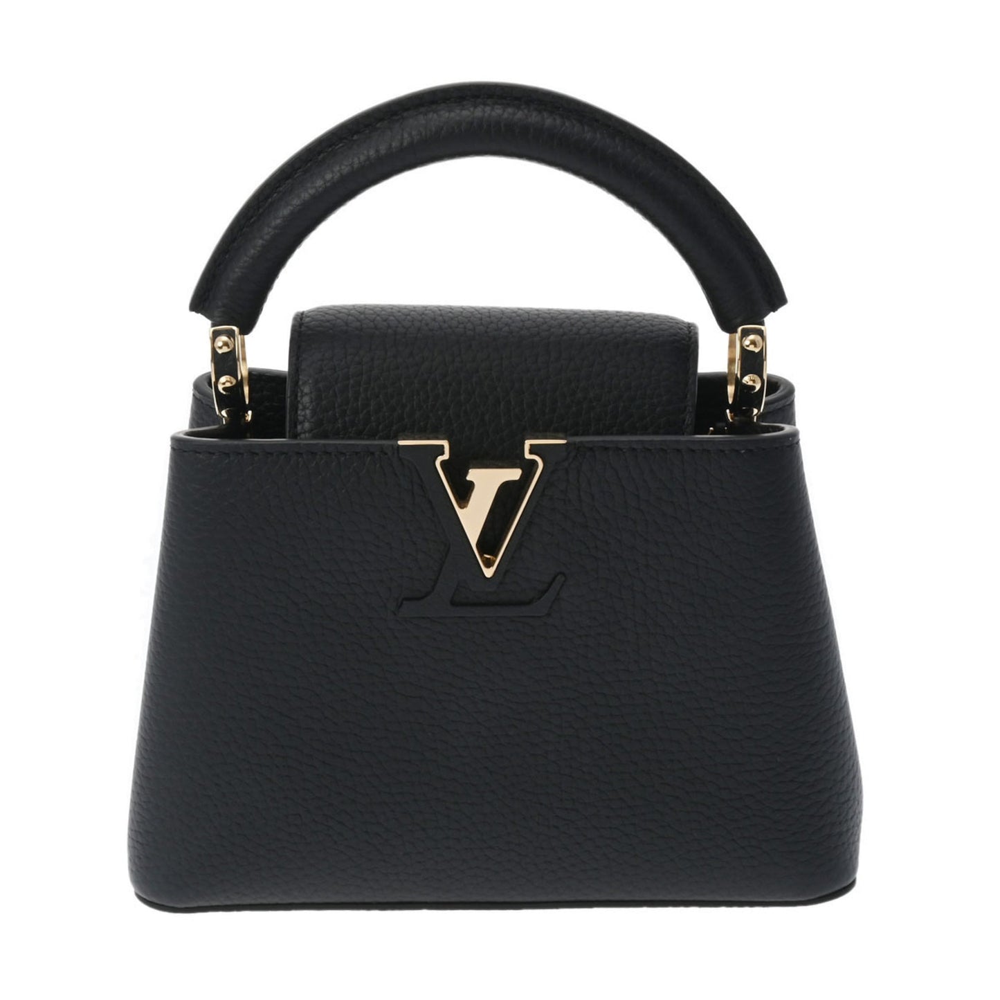 LOUIS VUITTON Capucines MINI Noir Women's Taurillon Leather Handbag