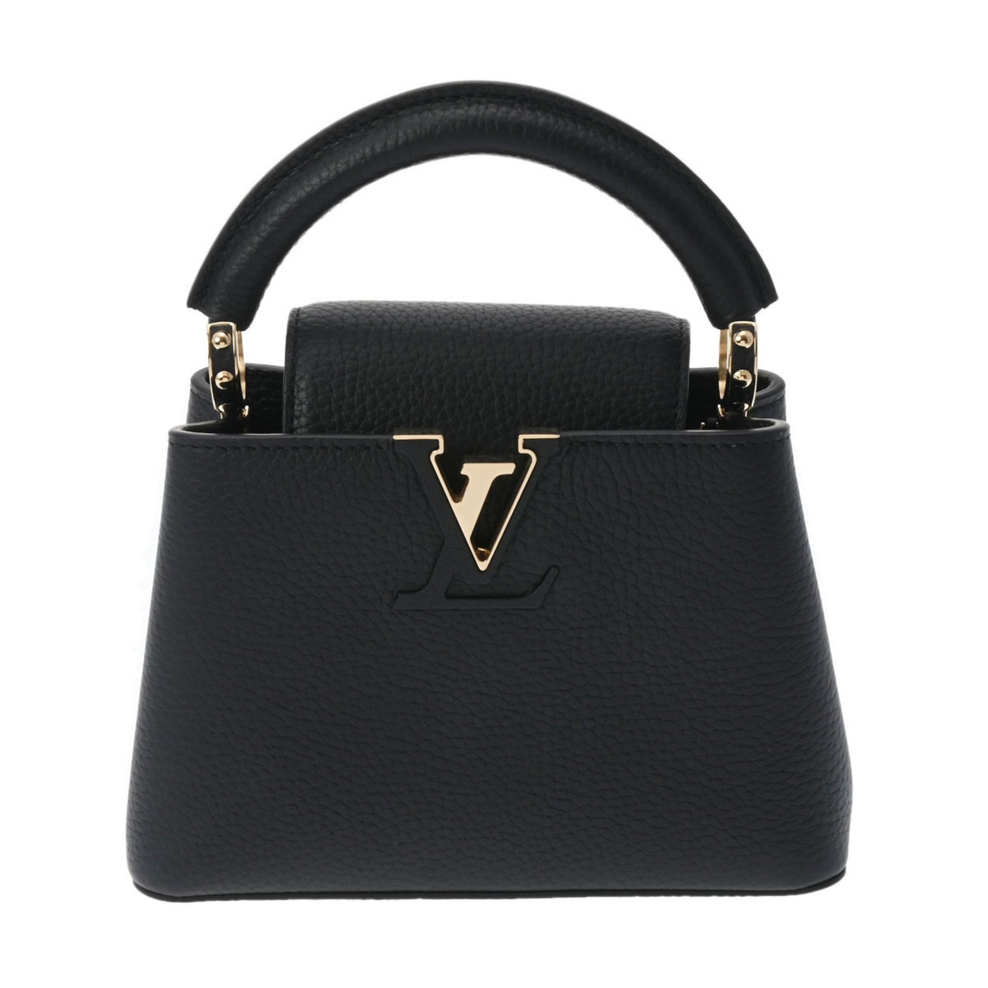 LOUIS VUITTON Capucines MINI Noir Women's Taurillon Leather Handbag