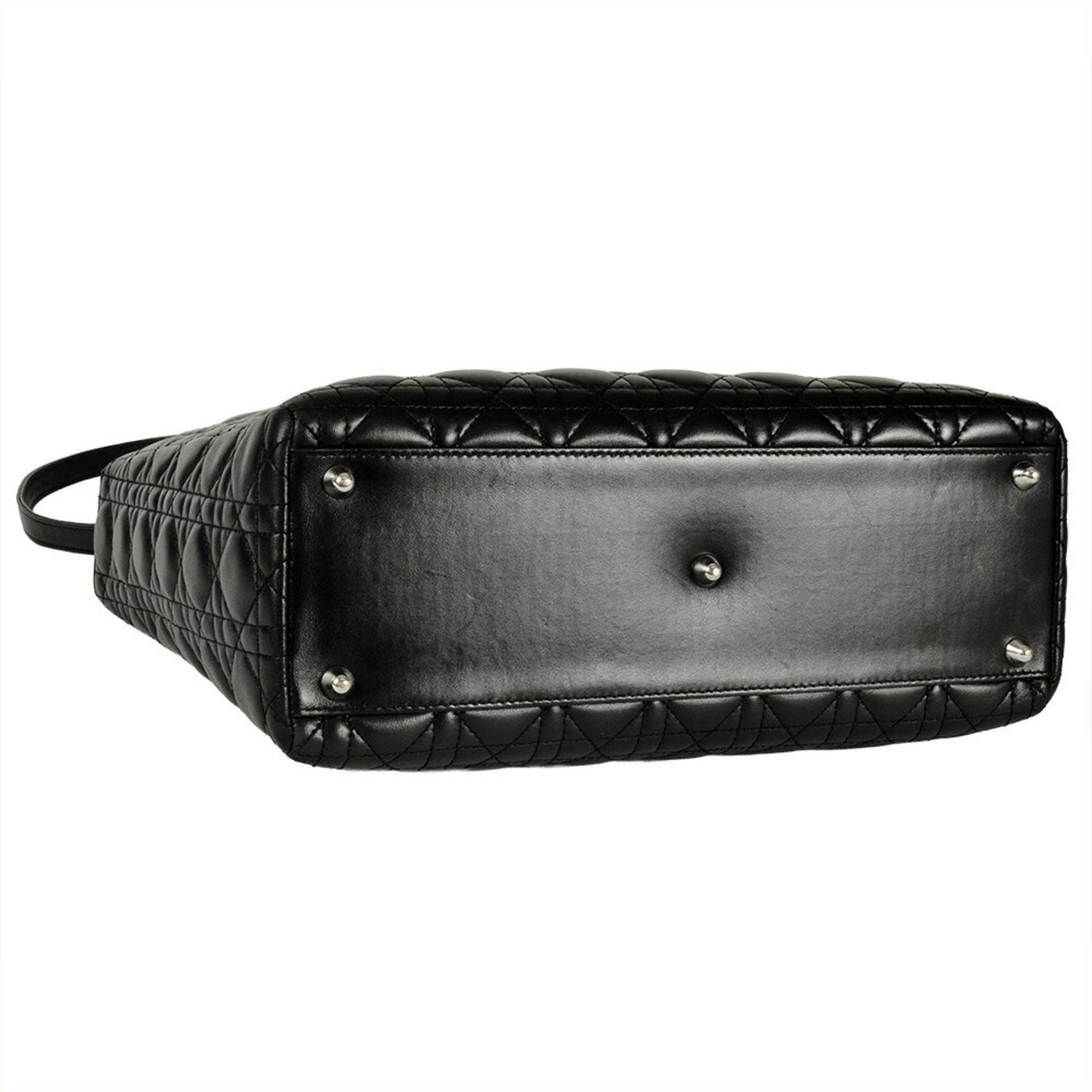 Christian Dior Lady Dior Black Leather Handbag  
