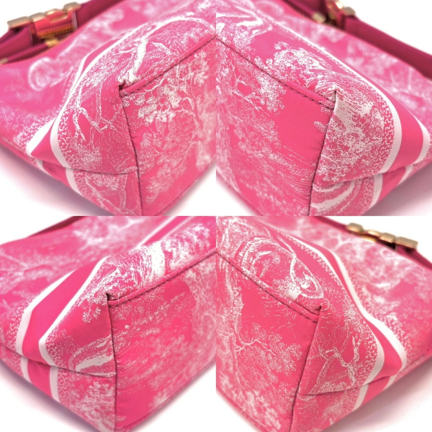 Christian Dior Pink Nylon Leather Pouch  