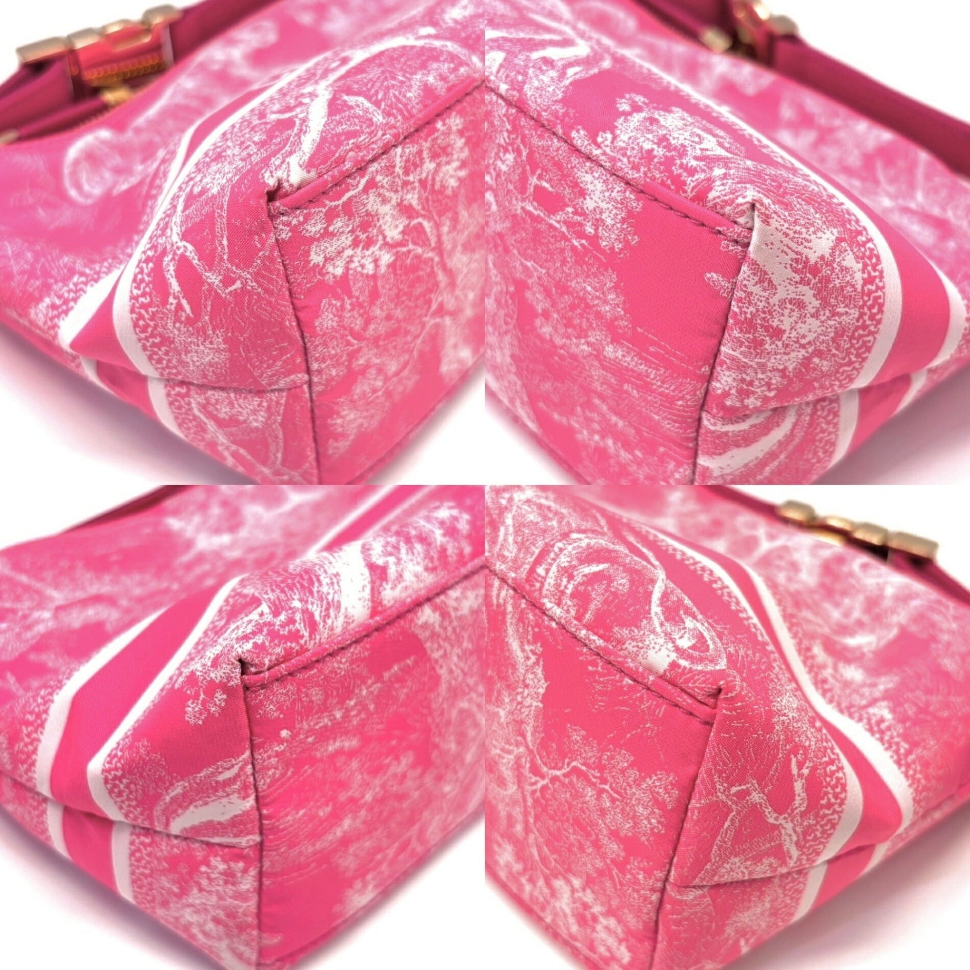 Christian Dior Pink Nylon Leather Pouch  