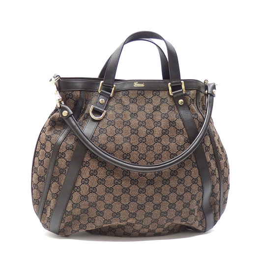 Gucci Lou Leather Canvas Shoulder Bag