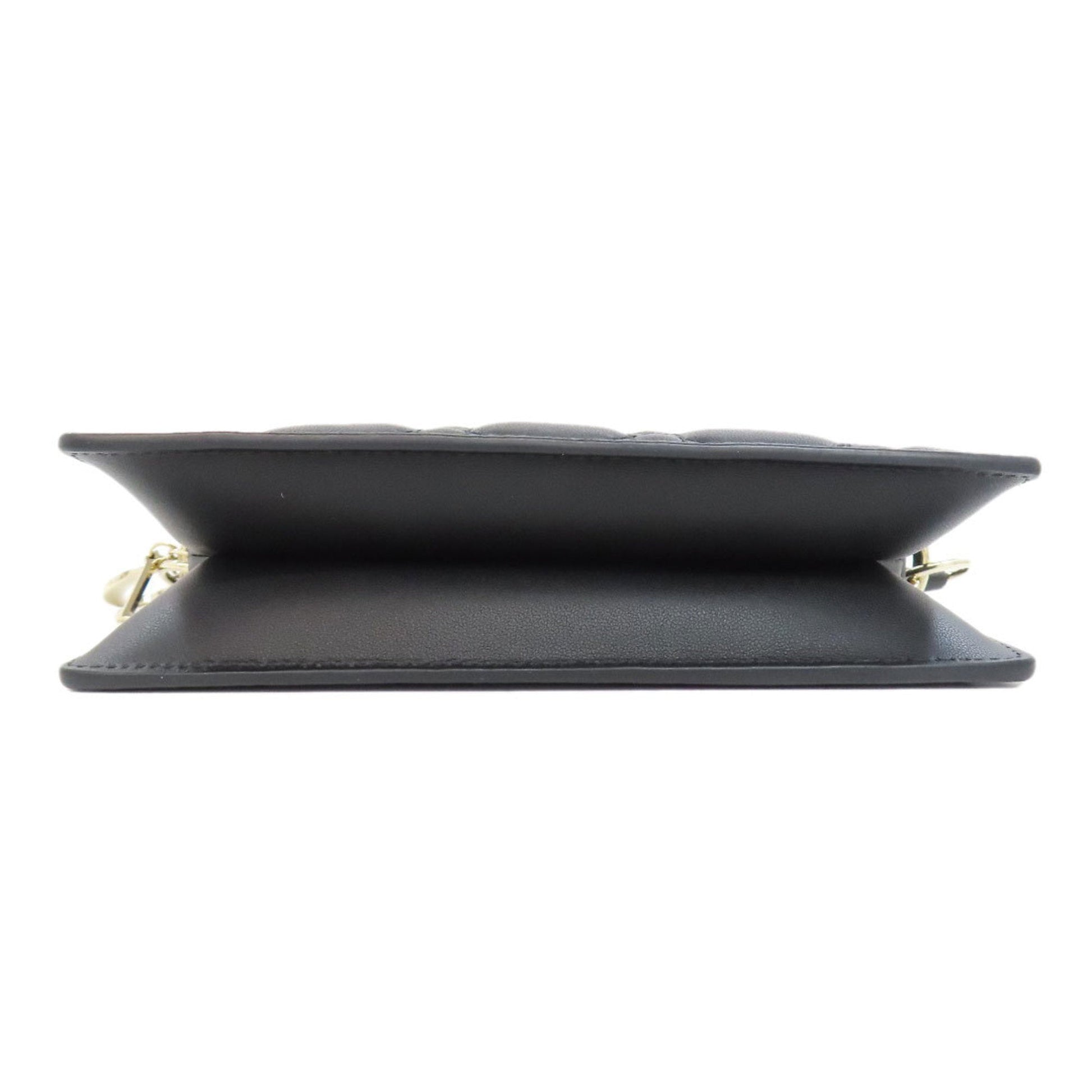 Christian Dior Lady Dior Black Leather Handbag  