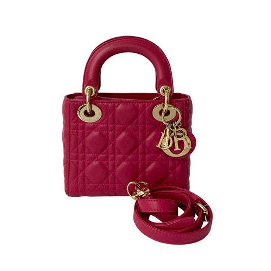 Christian Dior Pink Leather Handbag Shoulder Bag  