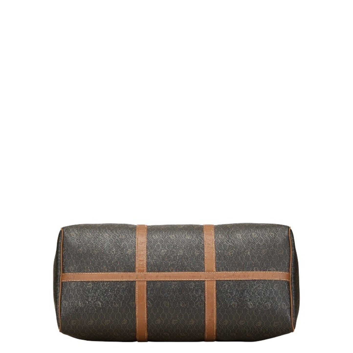 Christian Dior Black Brown Pvc Leather Boston Bag  