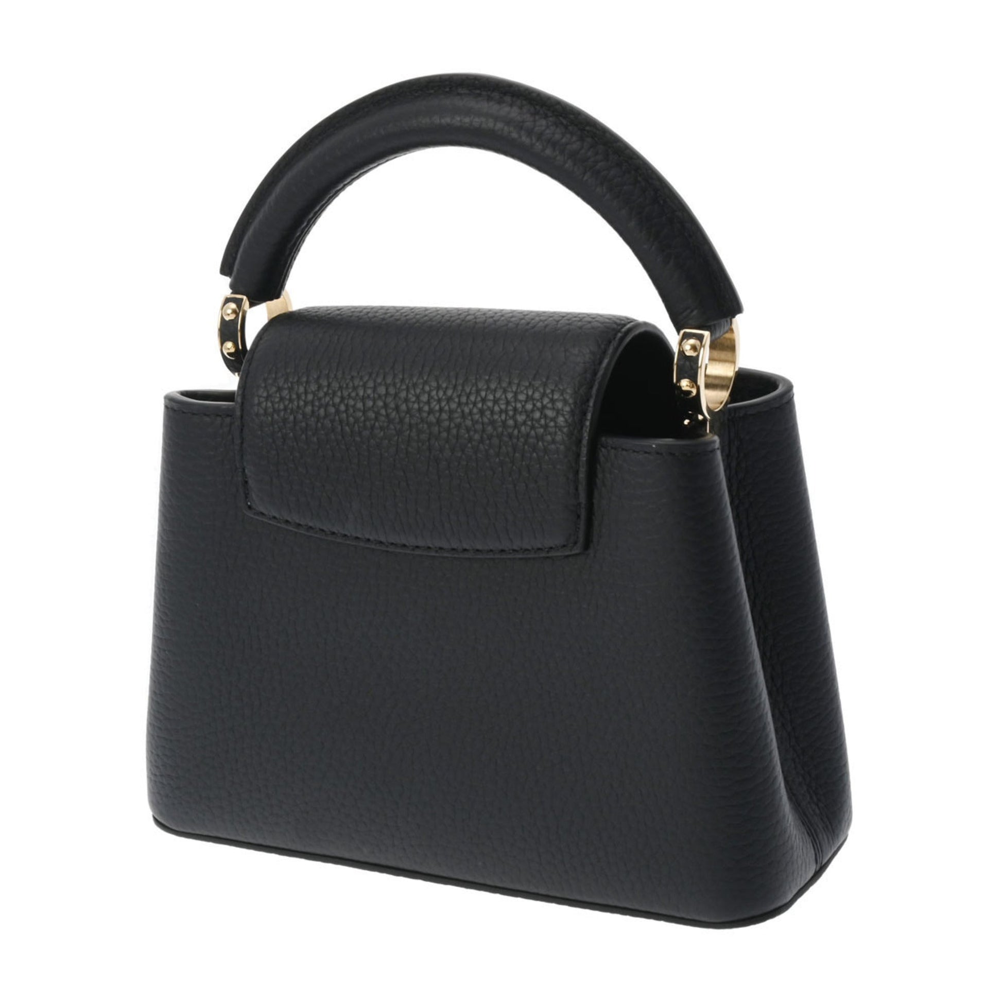 LOUIS VUITTON Capucines MINI Noir Women's Taurillon Leather Handbag