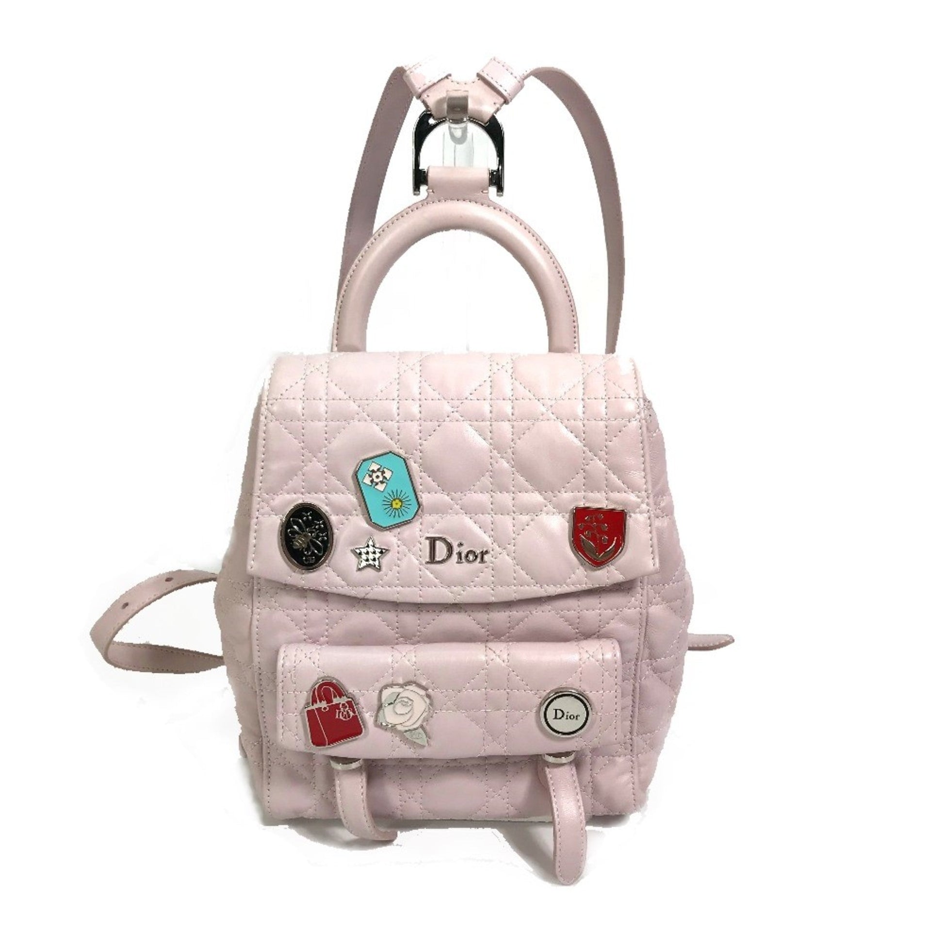 Christian Dior Pink Leather Backpack  