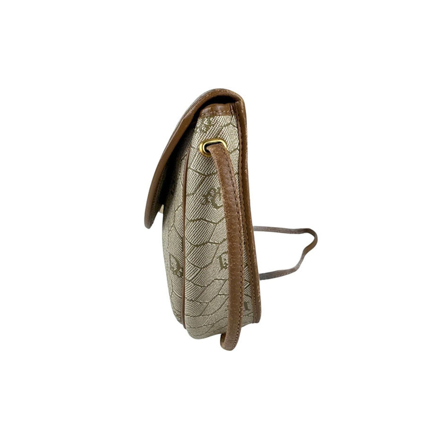 Christian Dior Beige Brown Pvc Leather Shoulder Bag  