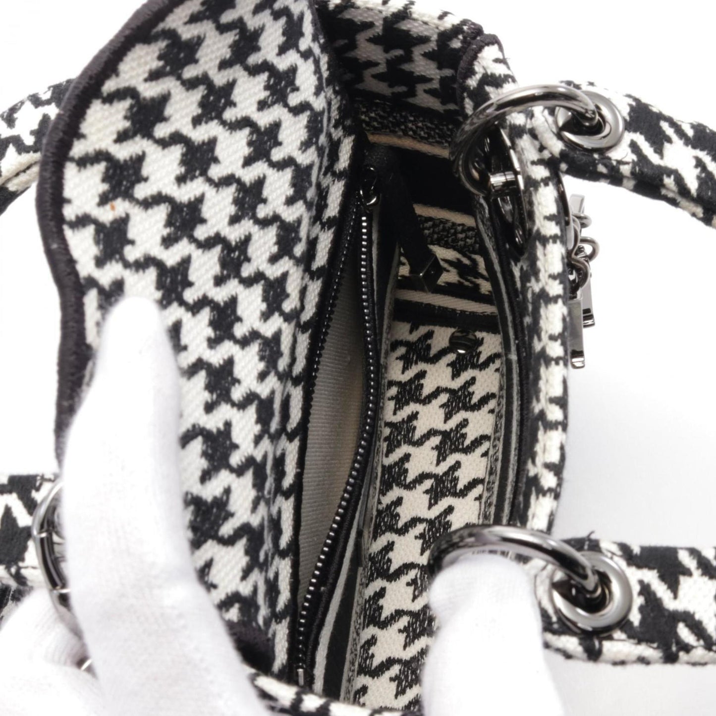 Christian Dior Black White Canvas Handbag  