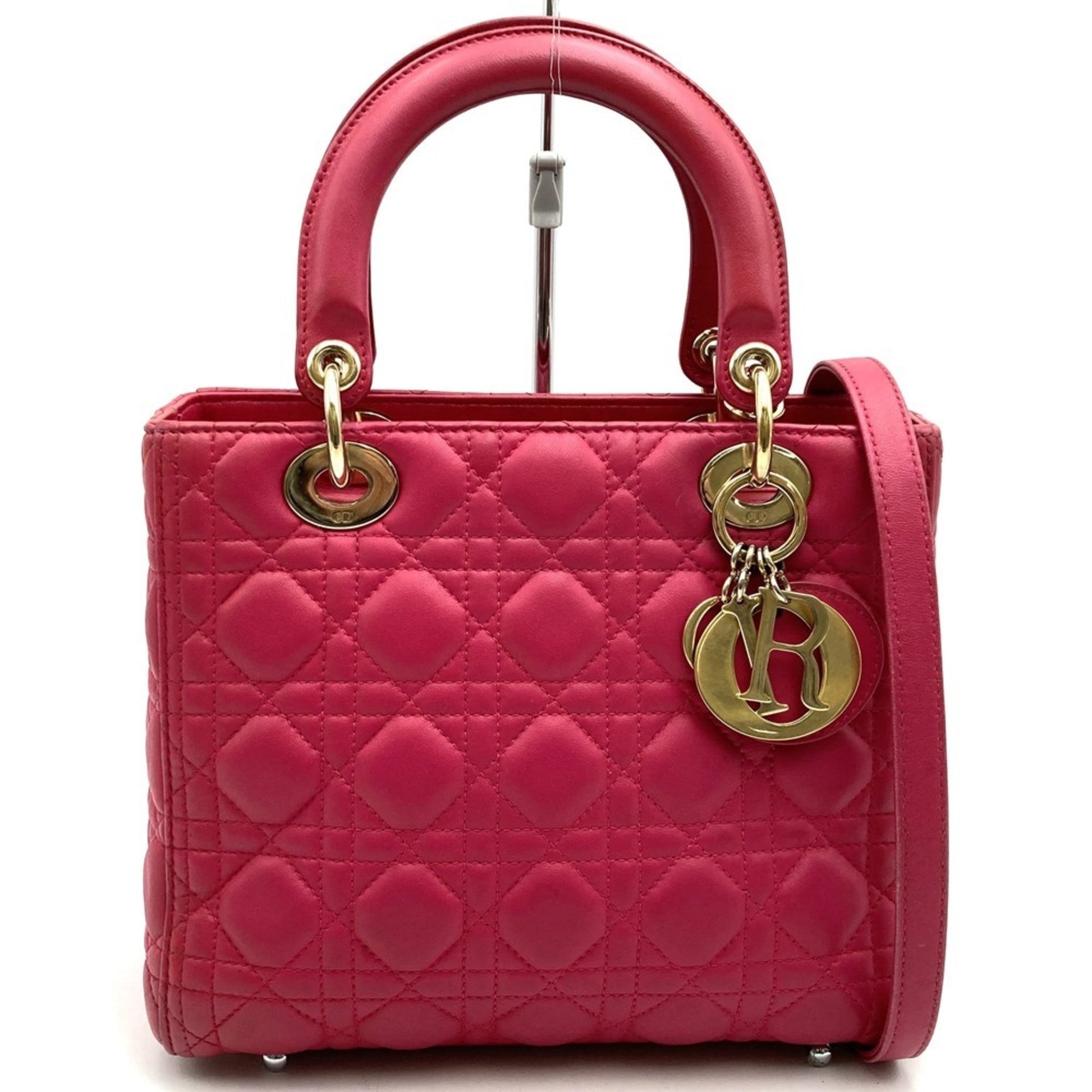 Christian Dior Pink Leather Handbag Shoulder Bag  