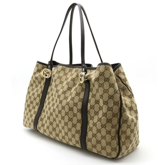 Gucci Leather Canvas Tote