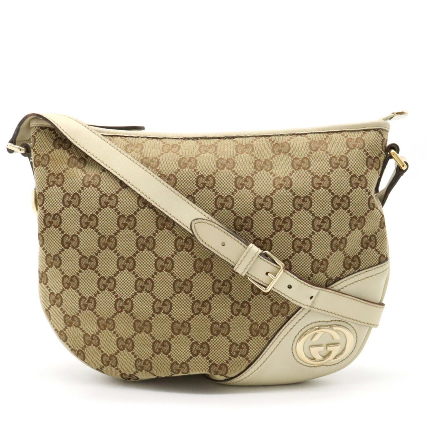 Gucci Leather Canvas Shoulder Bag
