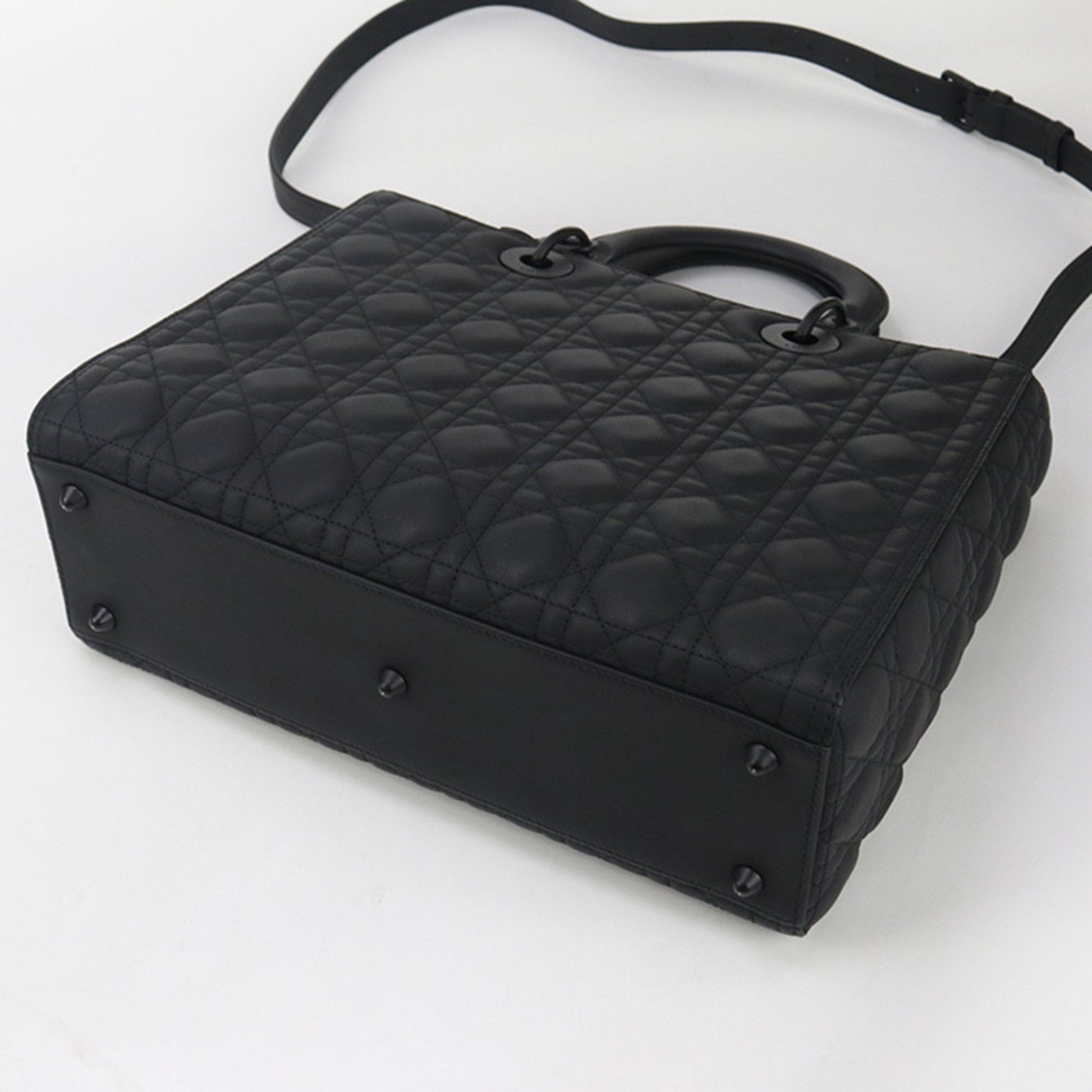 Christian Dior Black Leather Tote Bag  