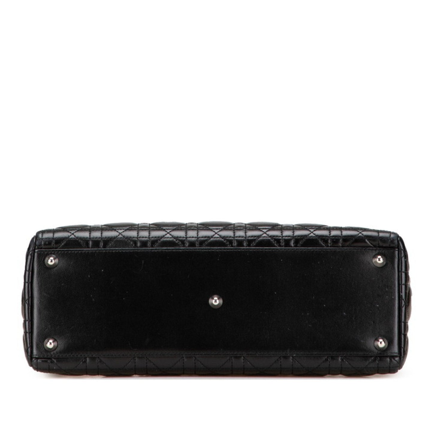 Christian Dior Lady Dior Black Leather Handbag Shoulder Bag  