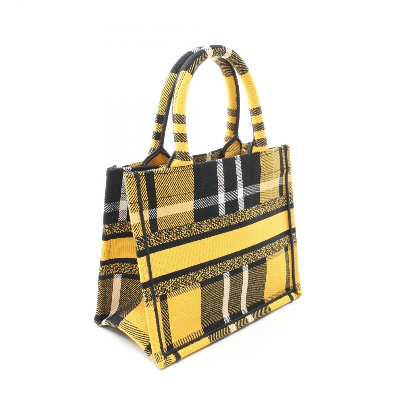 Christian Dior Black White Yellow Canvas Tote Bag  