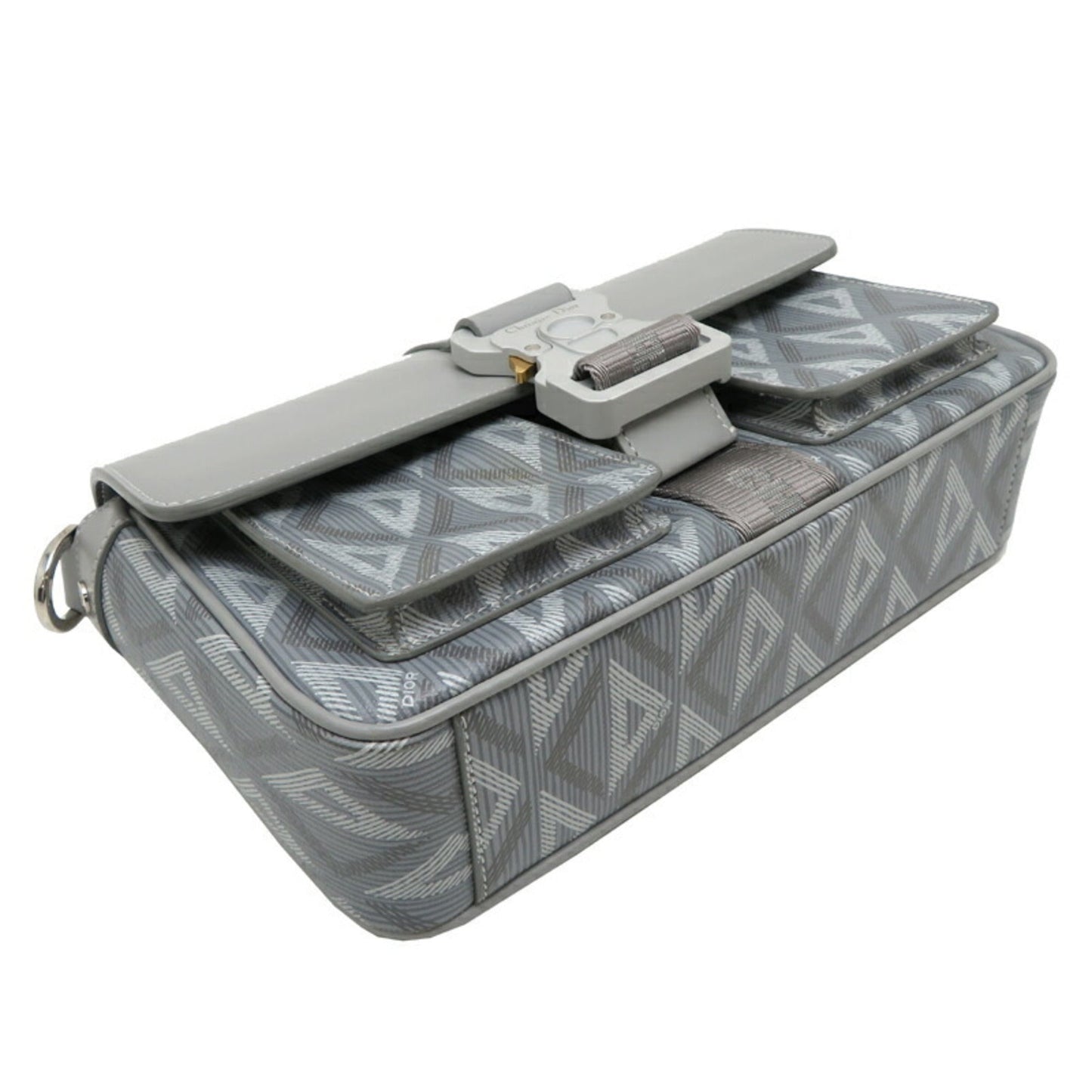 Christian Dior Gray Leather Shoulder Bag  
