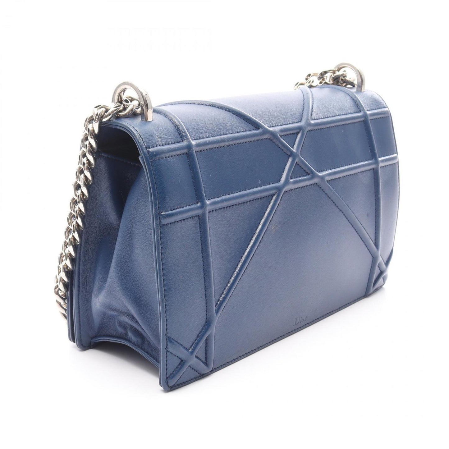 Christian Dior Blue Leather Shoulder Bag  