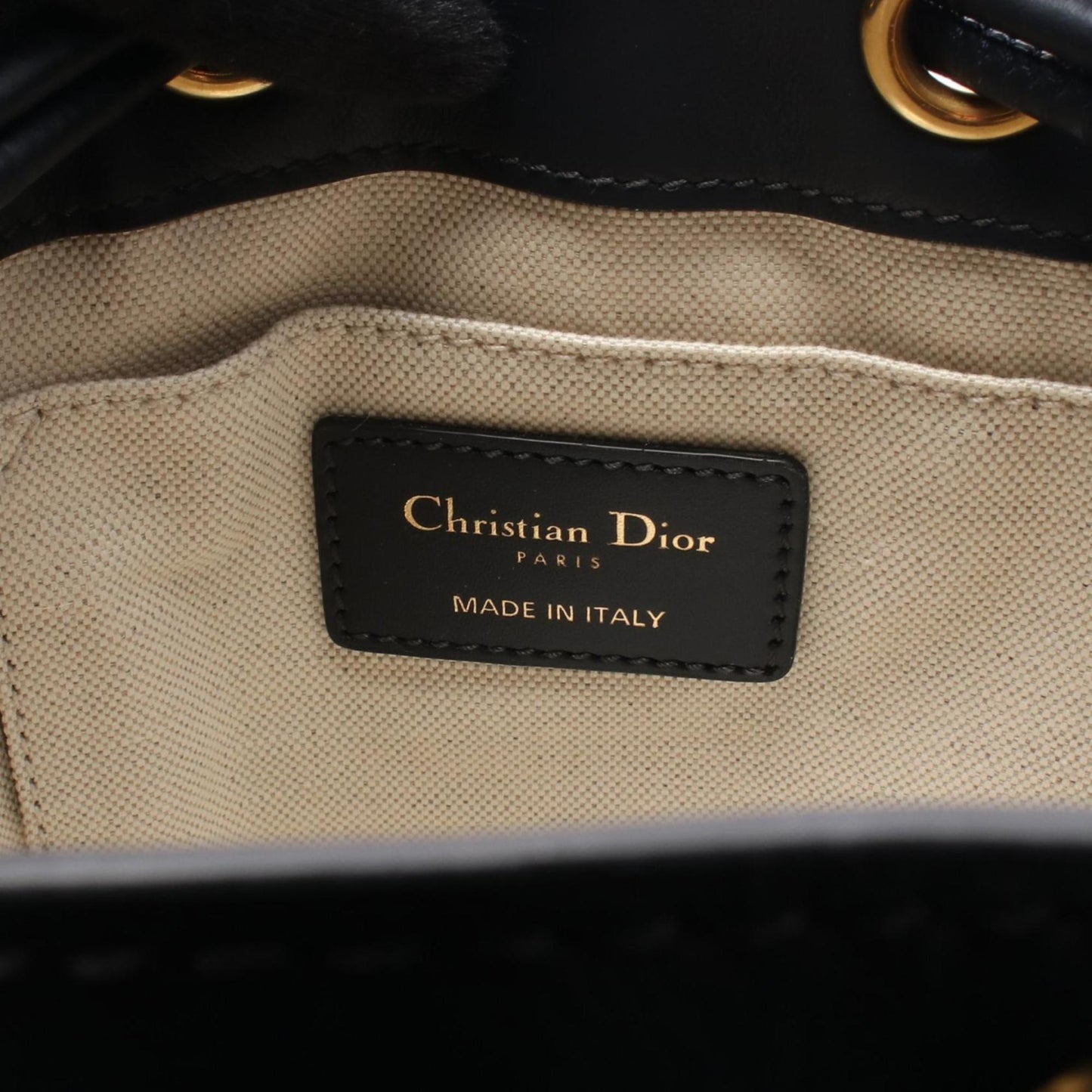 Christian Dior Gray Navy Canvas Leather Backpack  