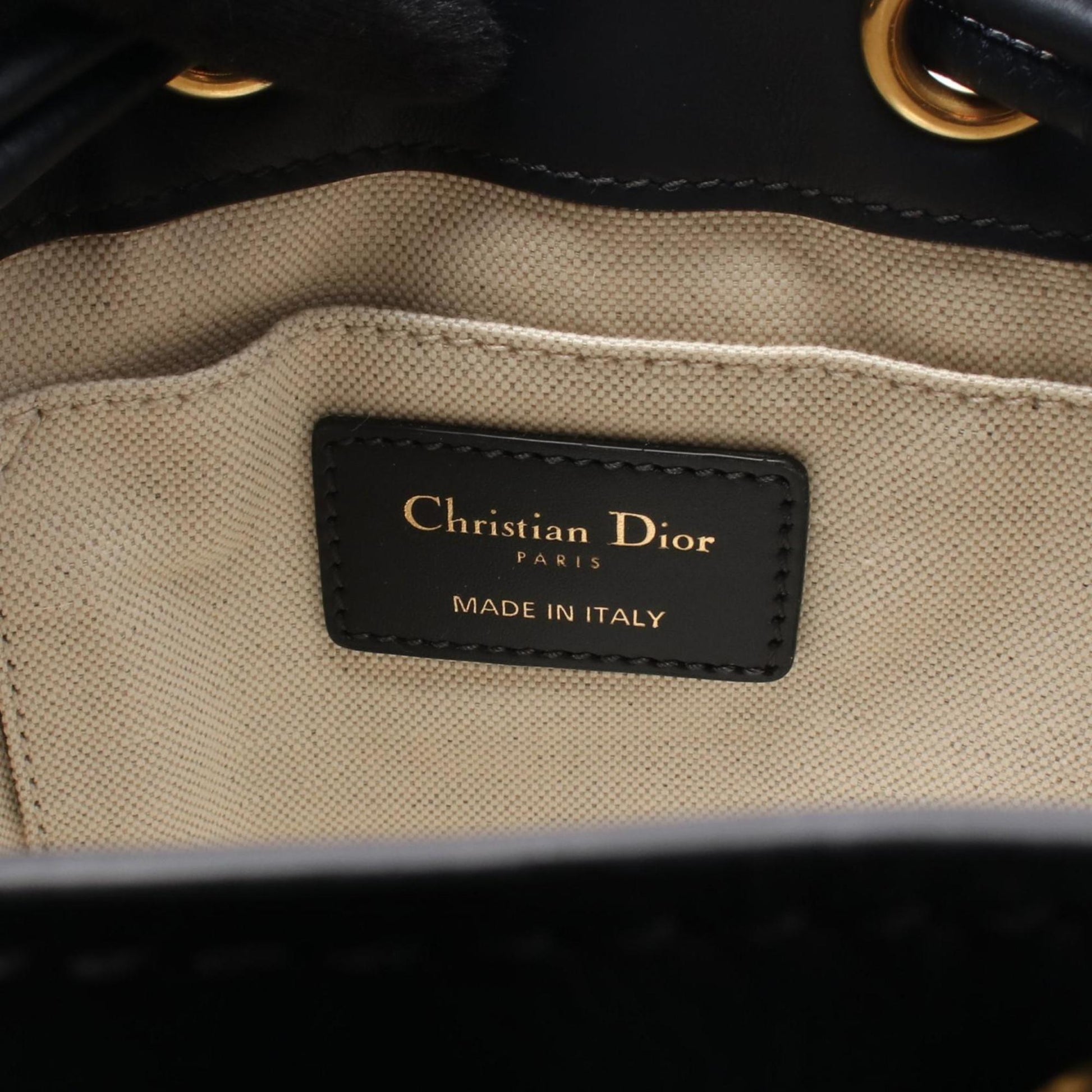 Christian Dior Gray Navy Canvas Leather Backpack  