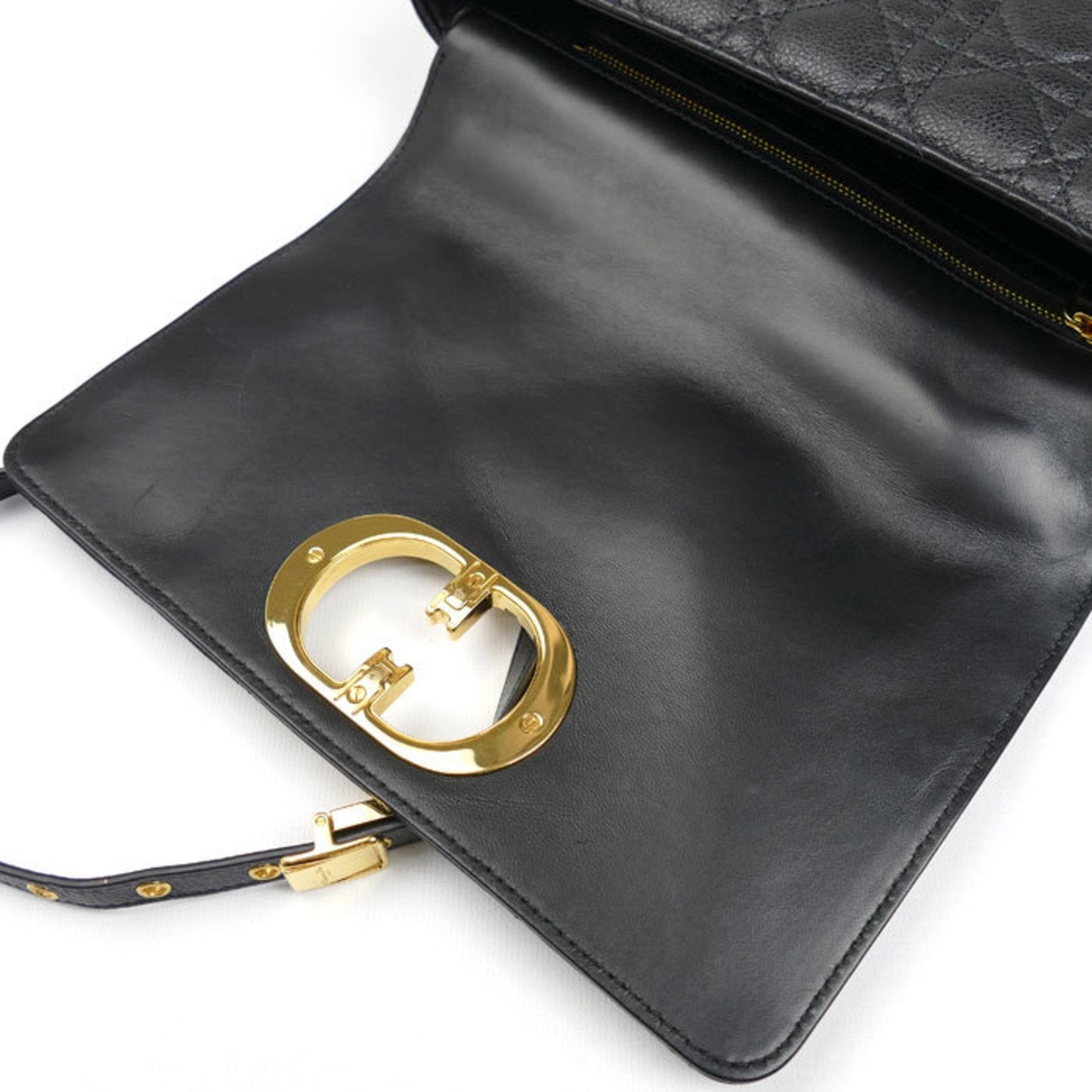 Christian Dior Black Leather Shoulder Bag  