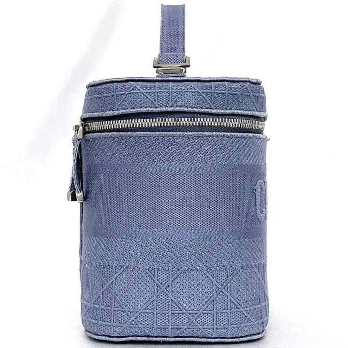 Christian Dior Light Blue Canvas Handbag Vanity Bag  