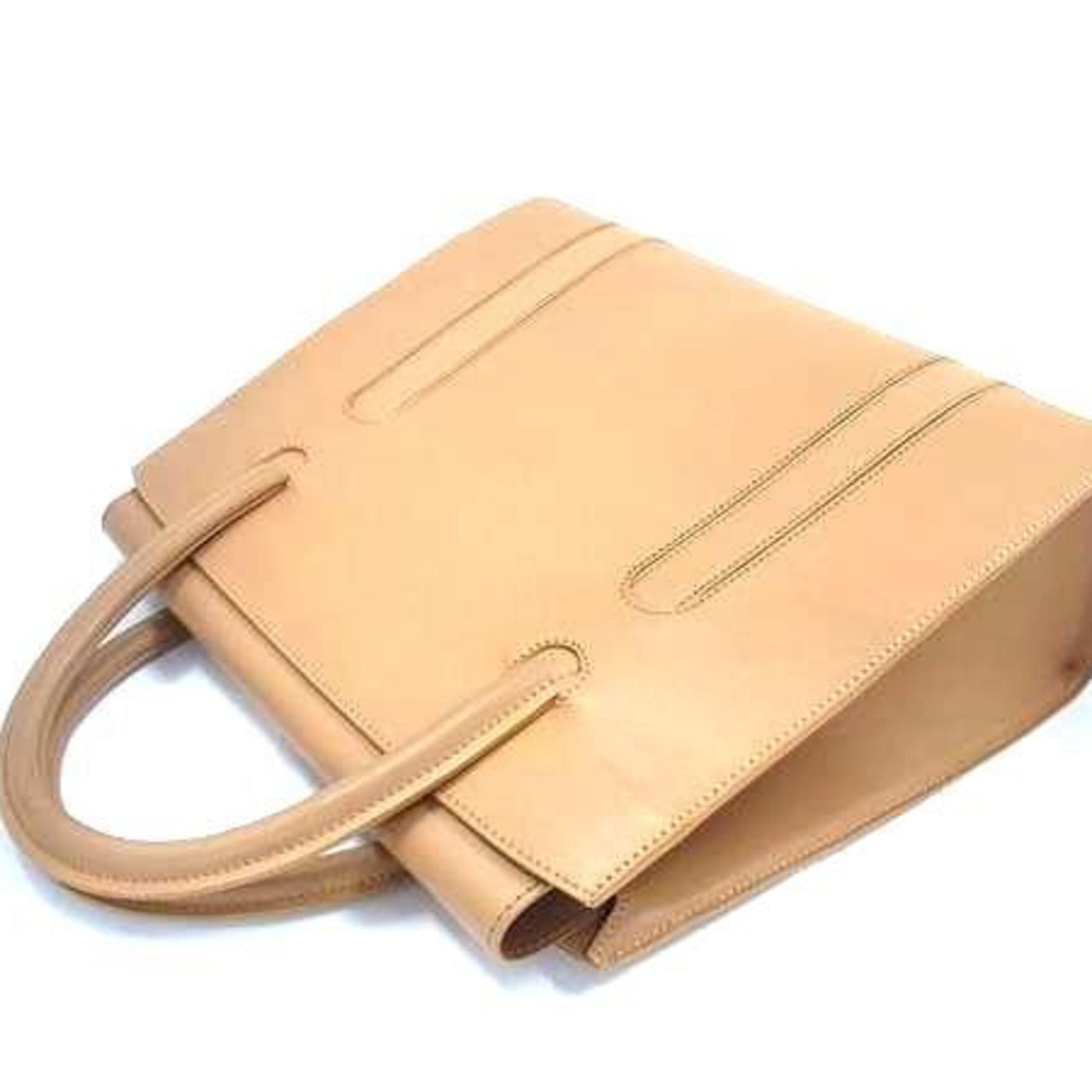 Christian Dior Brown Leather Handbag Shoulder Bag Tote Bag  
