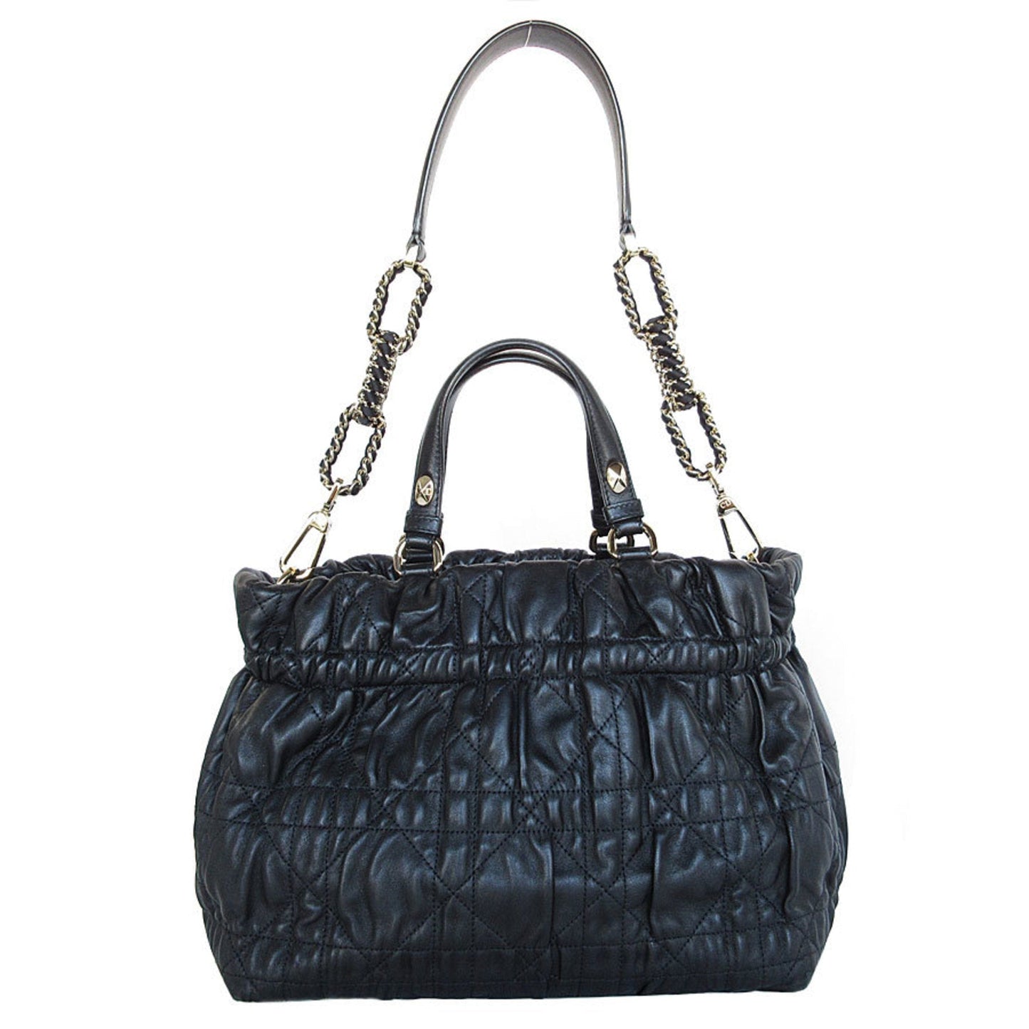 Christian Dior Black Leather Handbag Shoulder Bag  