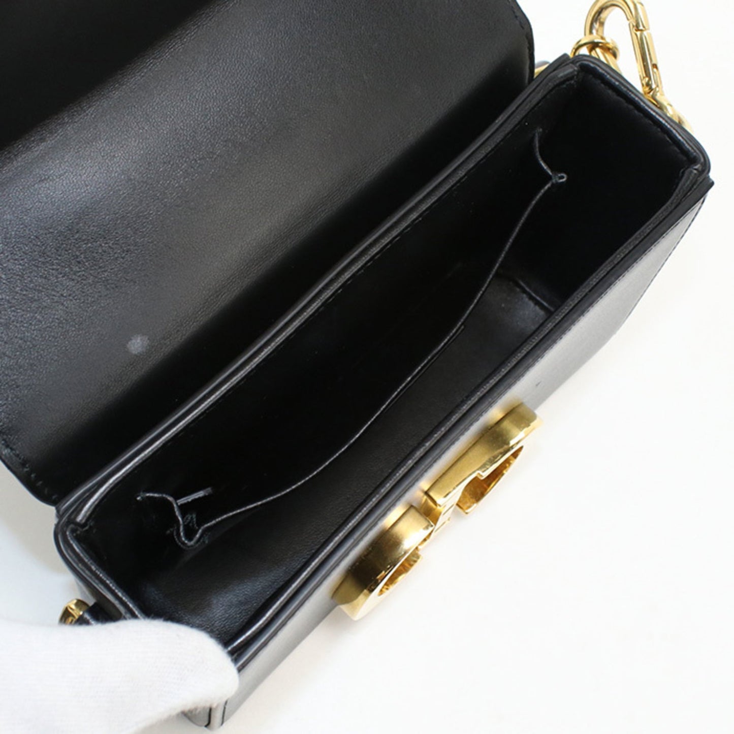Christian Dior Black Leather Shoulder Bag  