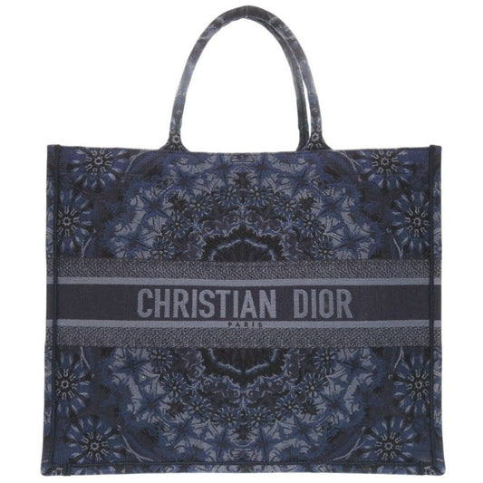 Christian Dior Navy Canvas Tote Bag  
