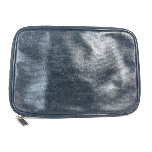 Christian Dior Black Pvc Clutch Bag Pouch  