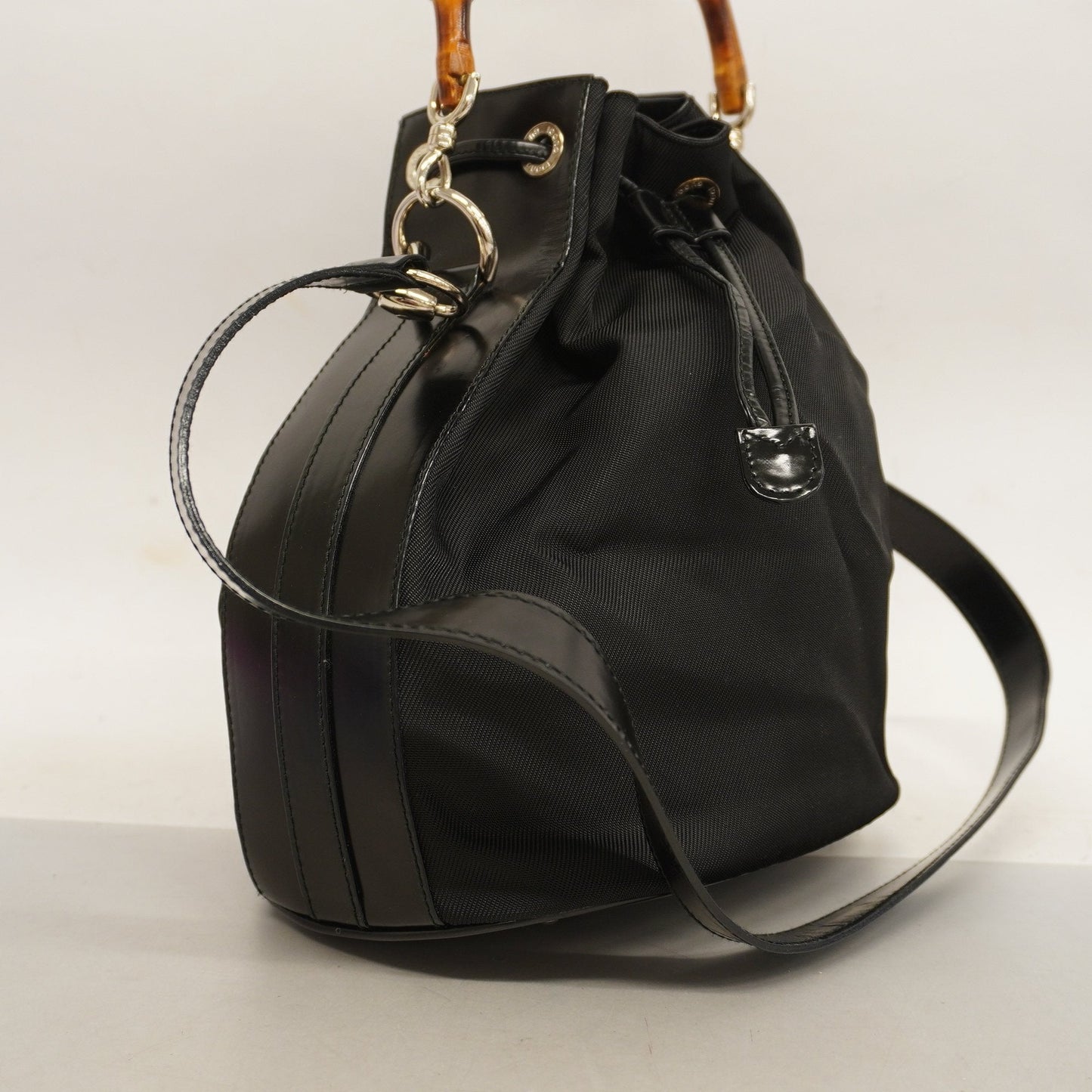 Gucci Lou Nylon Leather Canvas Handbag