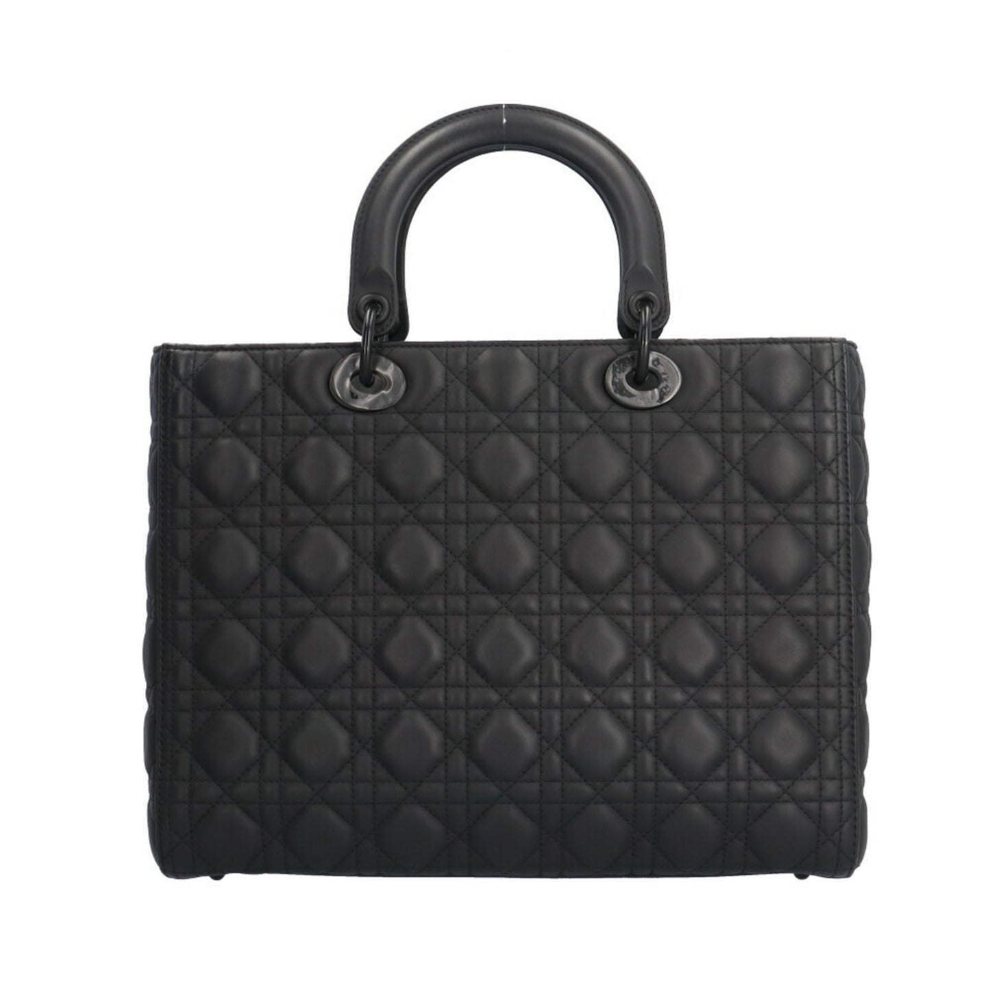 Christian Dior Lady Dior Black Leather Shoulder Bag  