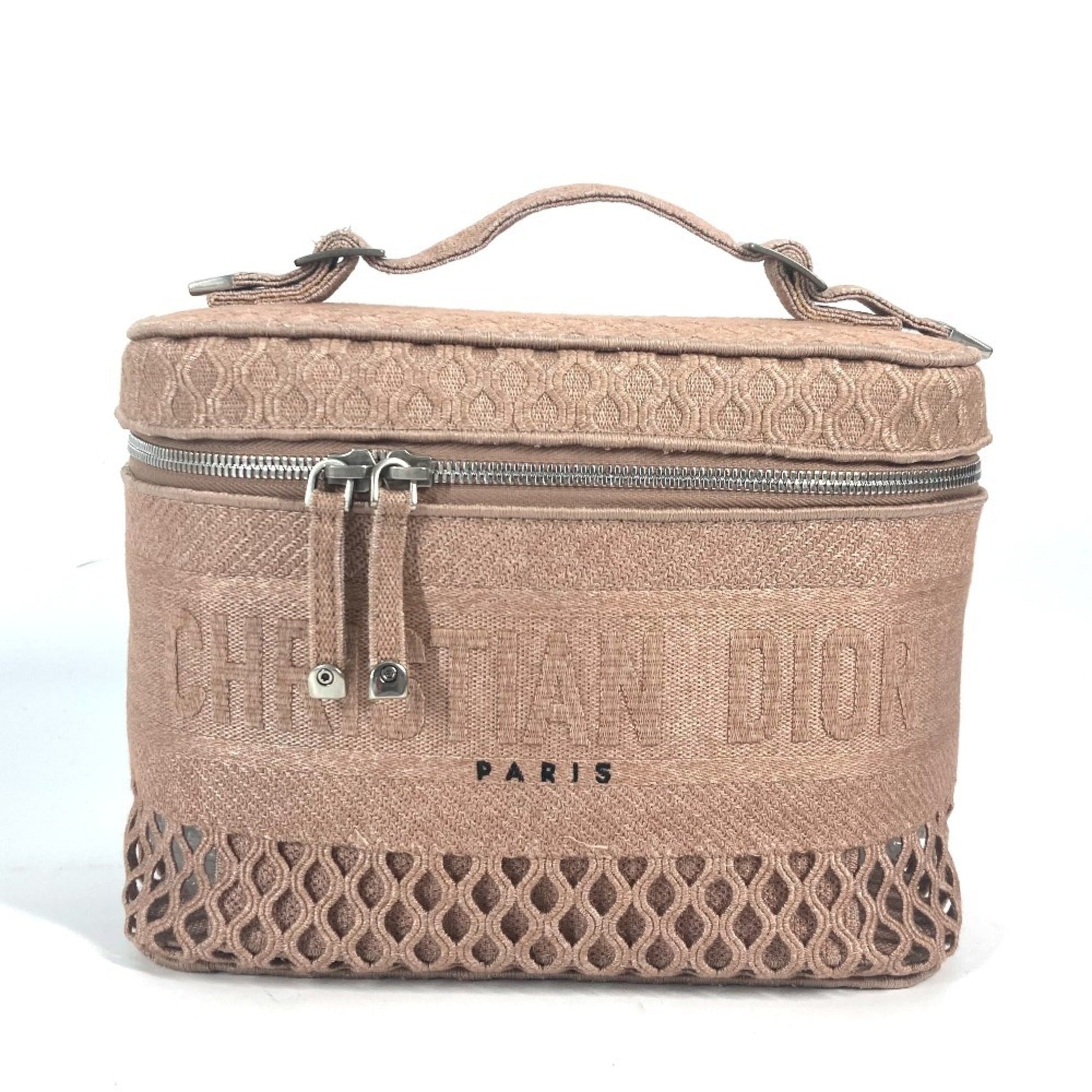 Christian Dior Pink Canvas Handbag Vanity Bag  