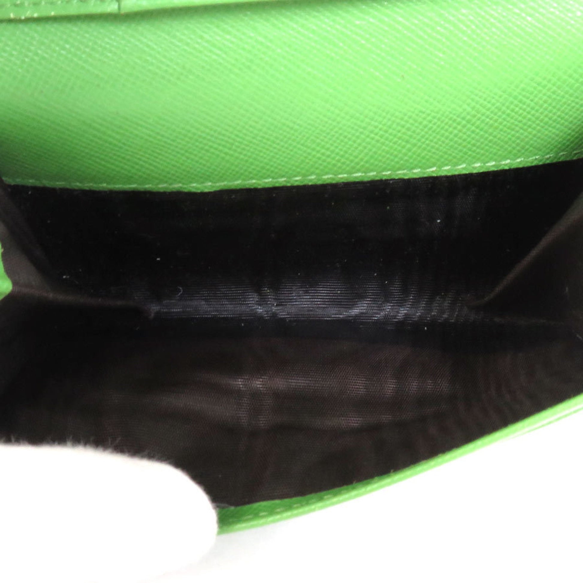 Prada coin case leather light green unisex Luxury Handbag