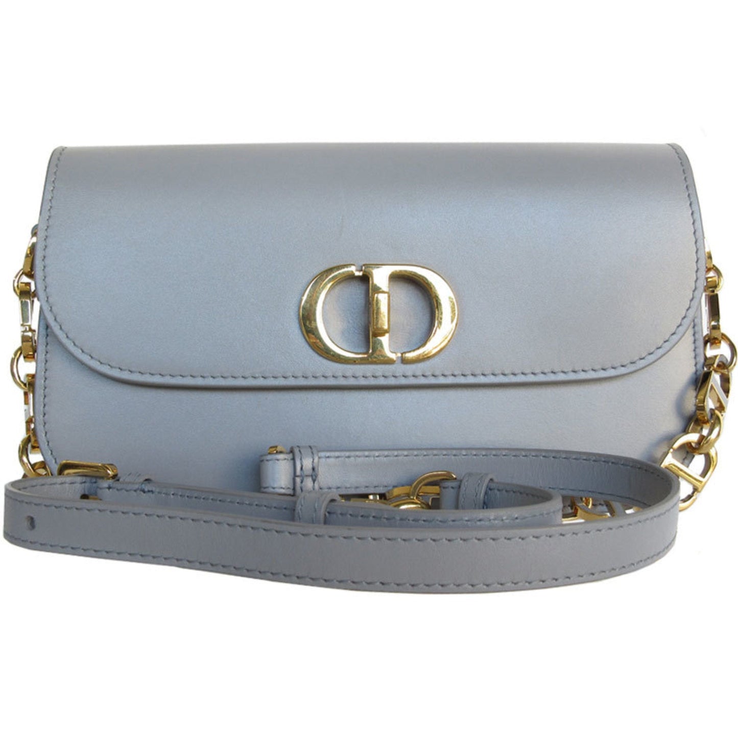 Christian Dior Gray Leather Shoulder Bag  
