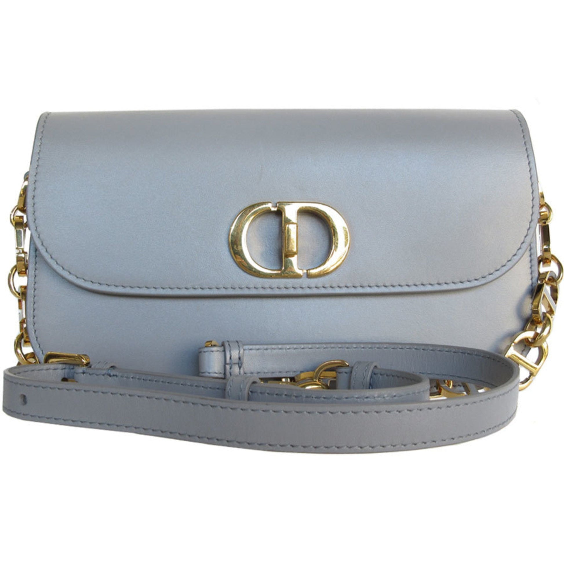 Christian Dior Gray Leather Shoulder Bag  