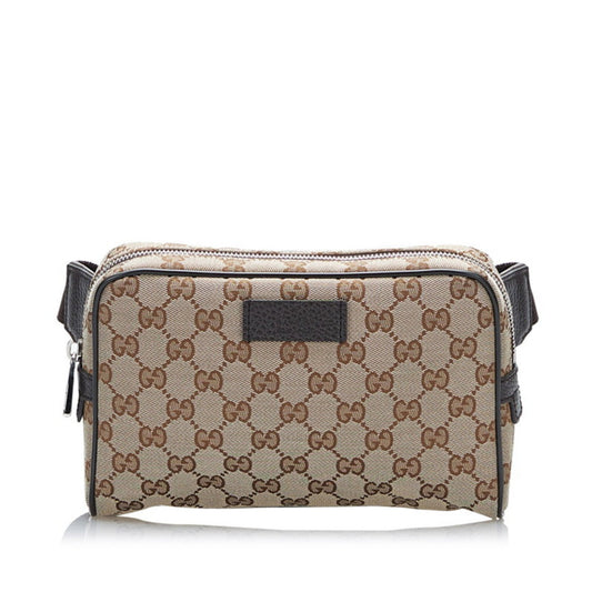 Gucci Lou Leather Canvas Handbag
