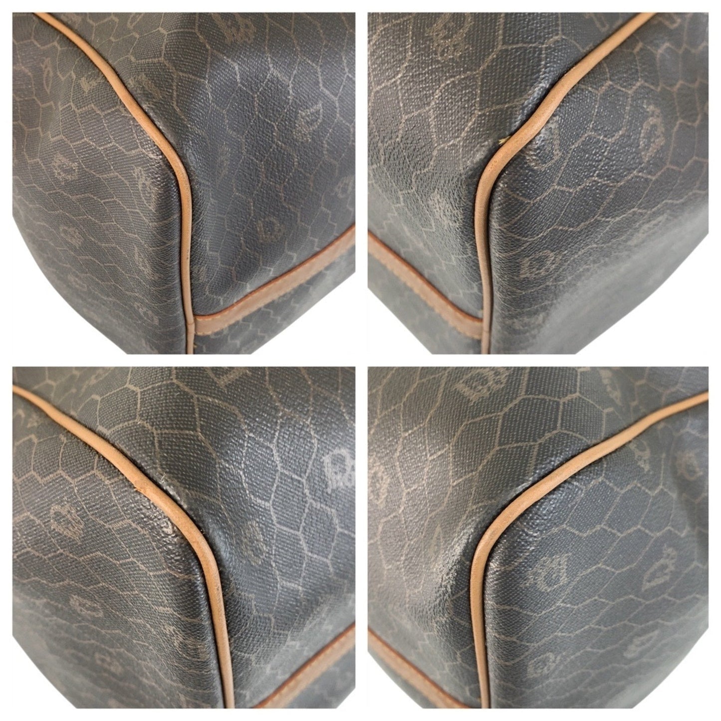 Christian Dior Brown Pvc Leather Boston Bag Handbag  