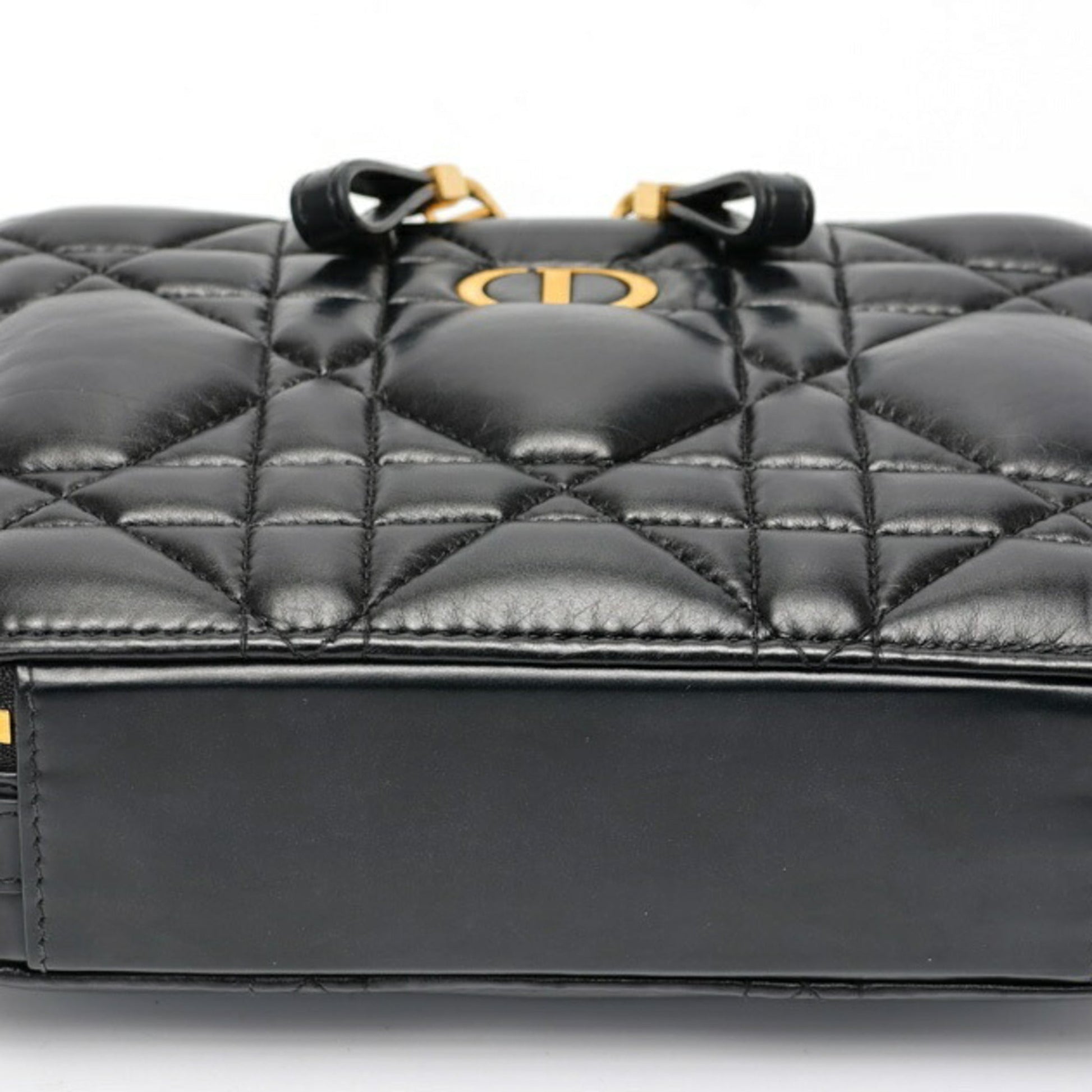 Christian Dior Black Quilting Leather Handbag  
