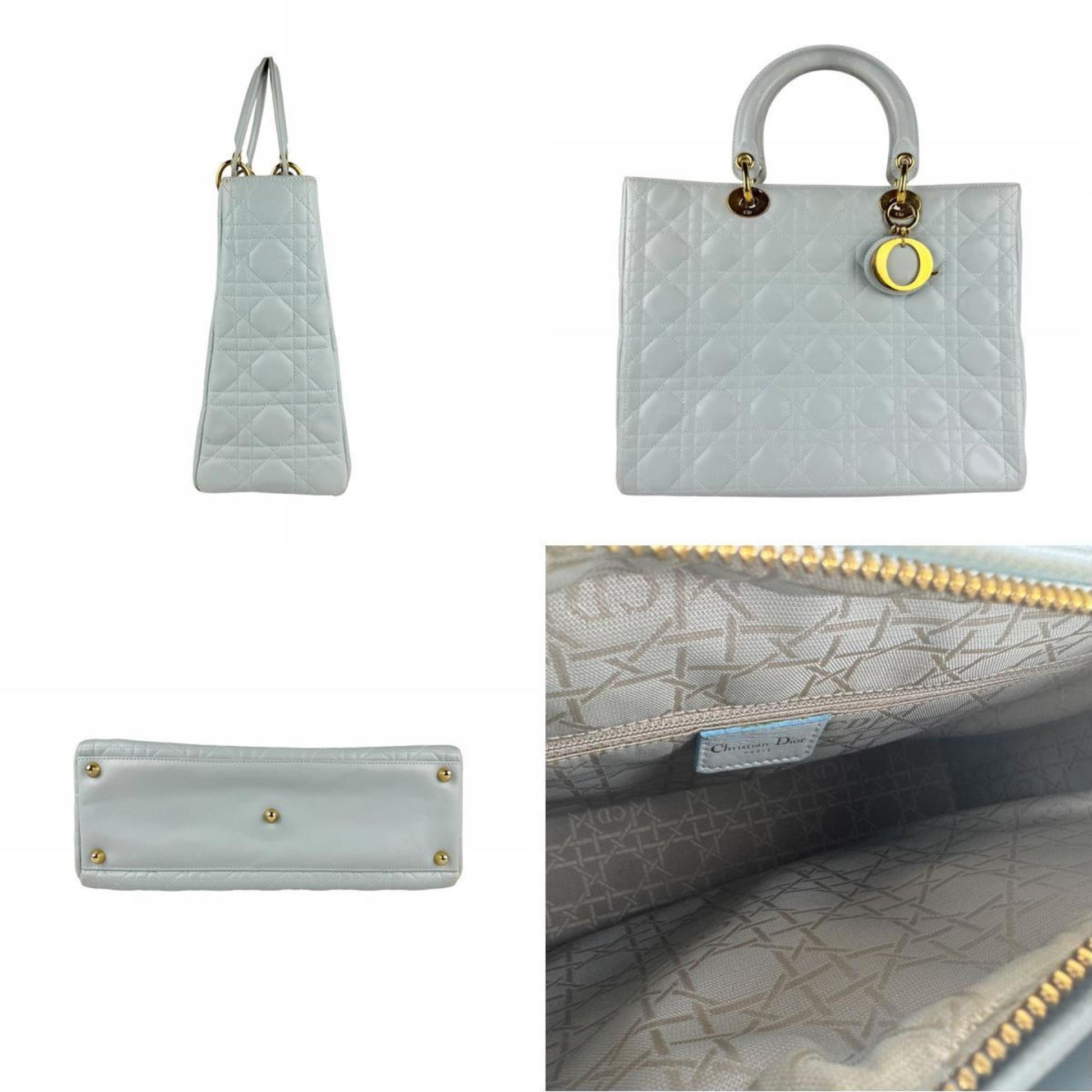 Christian Dior Light Blue Leather Handbag Shoulder Bag  