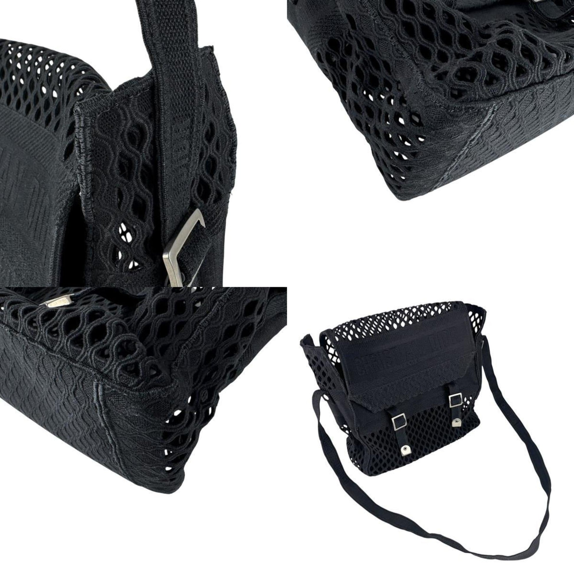 Christian Dior Black Canvas Shoulder Bag  