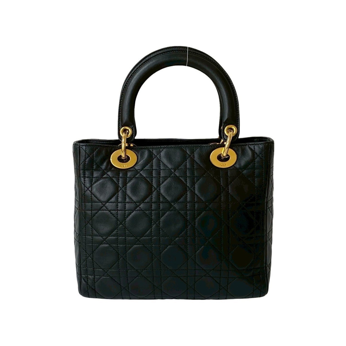 Christian Dior Black Leather Handbag Tote Bag  