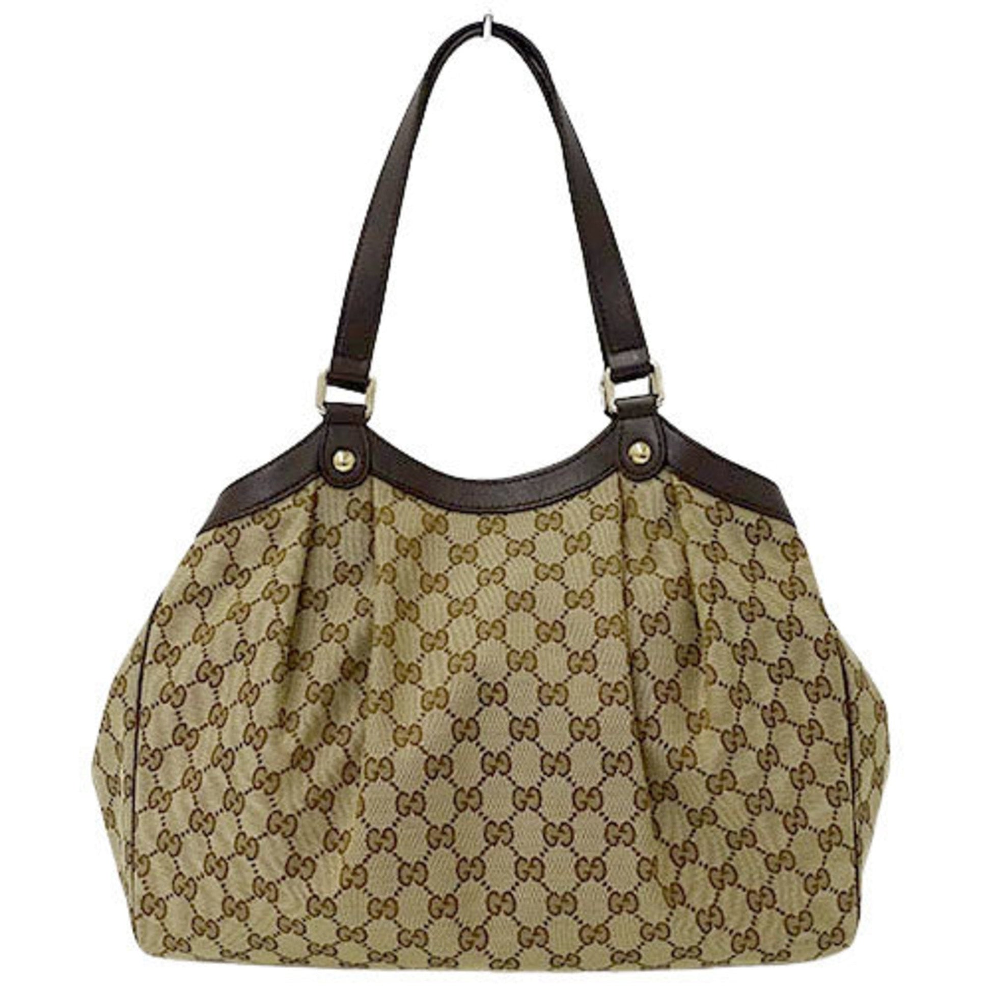 Gucci Lou Leather Canvas Tote
