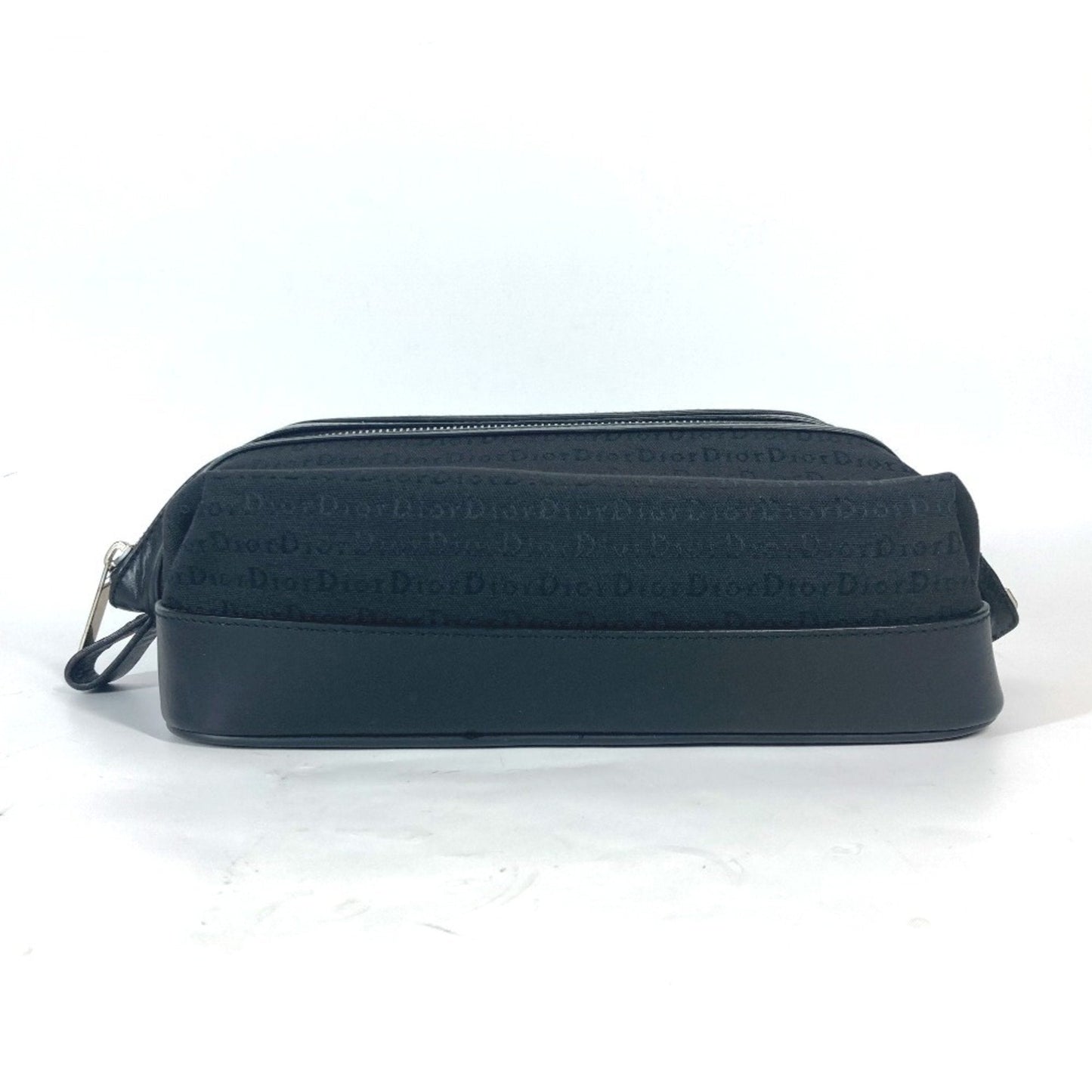 Christian Dior Black Canvas Leather Pouch  