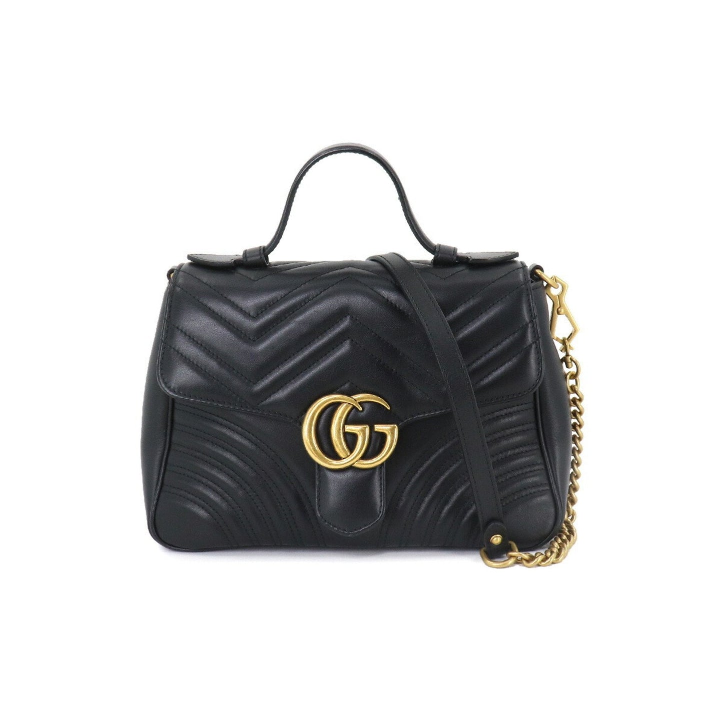 Gucci GG Marmont Black Leather Shoulder Bag Style 3
